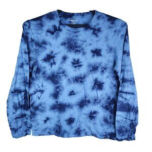 Mens American Eagle Outfitters Blue Tie-Dye Shirt Long Sleeve Crew Neck Size L